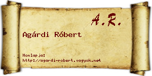 Agárdi Róbert névjegykártya